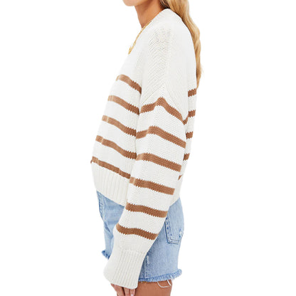 Custom Striped Women Sweater - PG7251
